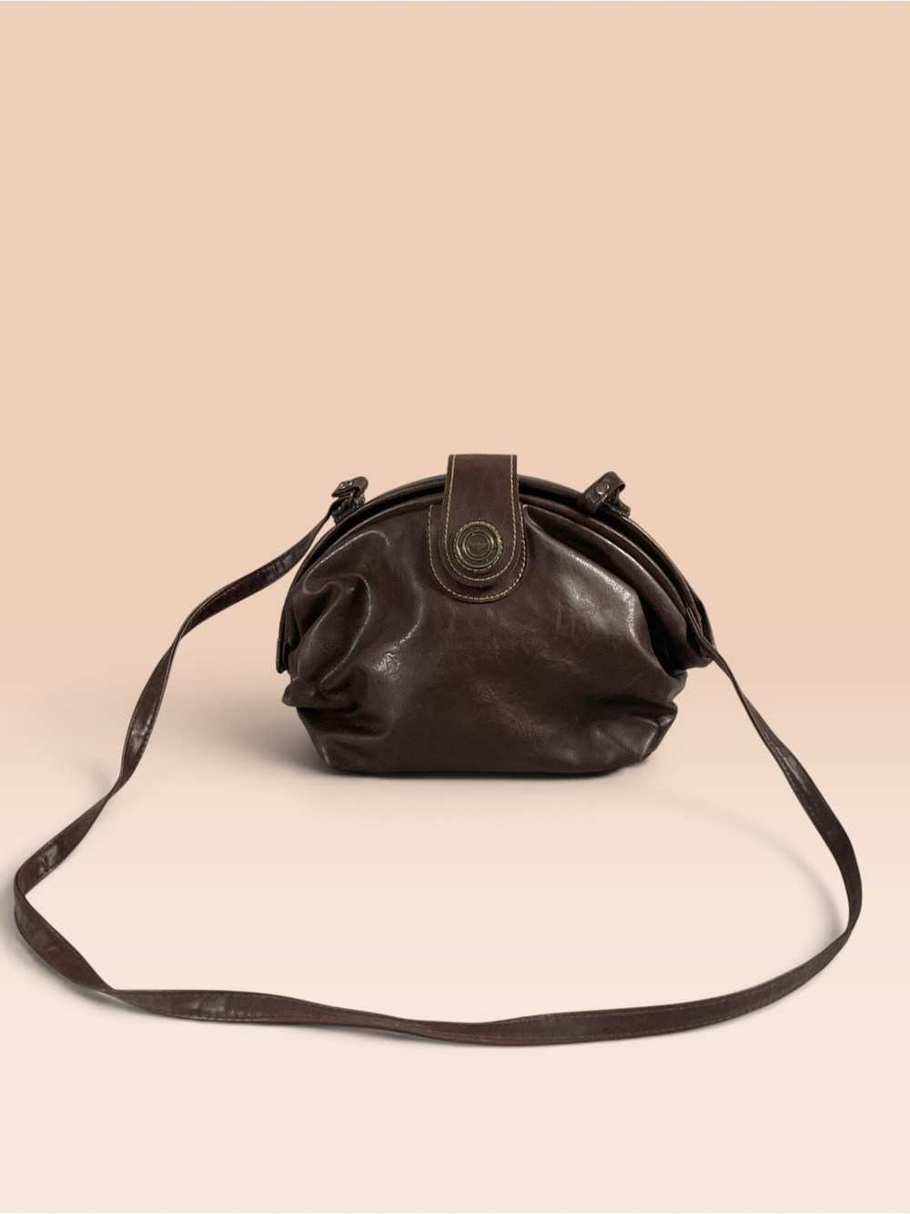 Classic Dark Brown Leather Crossbody Bag